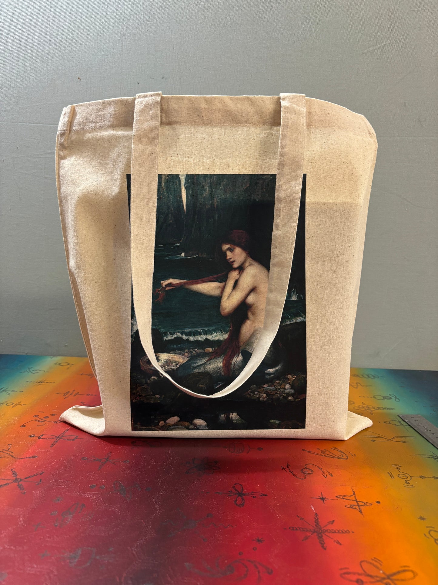 THE MERMAD - WATERHOUSE - Retro Tote Bag: 90s Style, Oeko-Tex Cotton