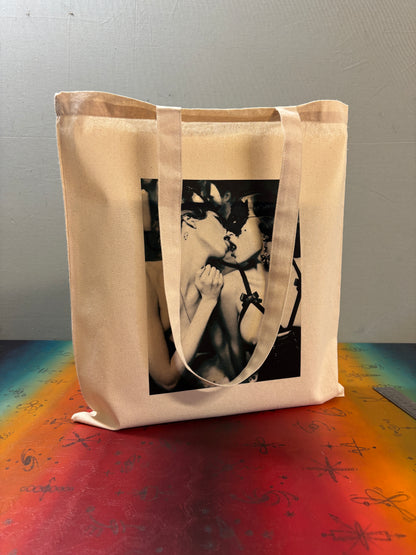 CHERRY KISS - Retro Tote Bag: 90s Style, Oeko-Tex Cotton