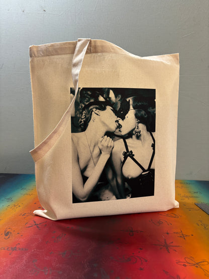 CHERRY KISS - Retro Tote Bag: 90s Style, Oeko-Tex Cotton