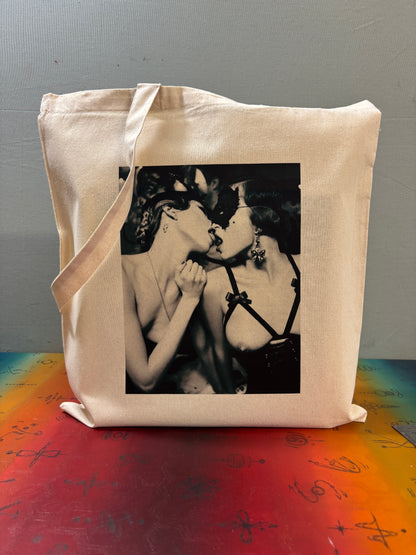 CHERRY KISS - Retro Tote Bag: 90s Style, Oeko-Tex Cotton