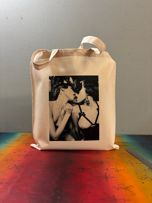 CHERRY KISS - Retro Tote Bag: 90s Style, Oeko-Tex Cotton