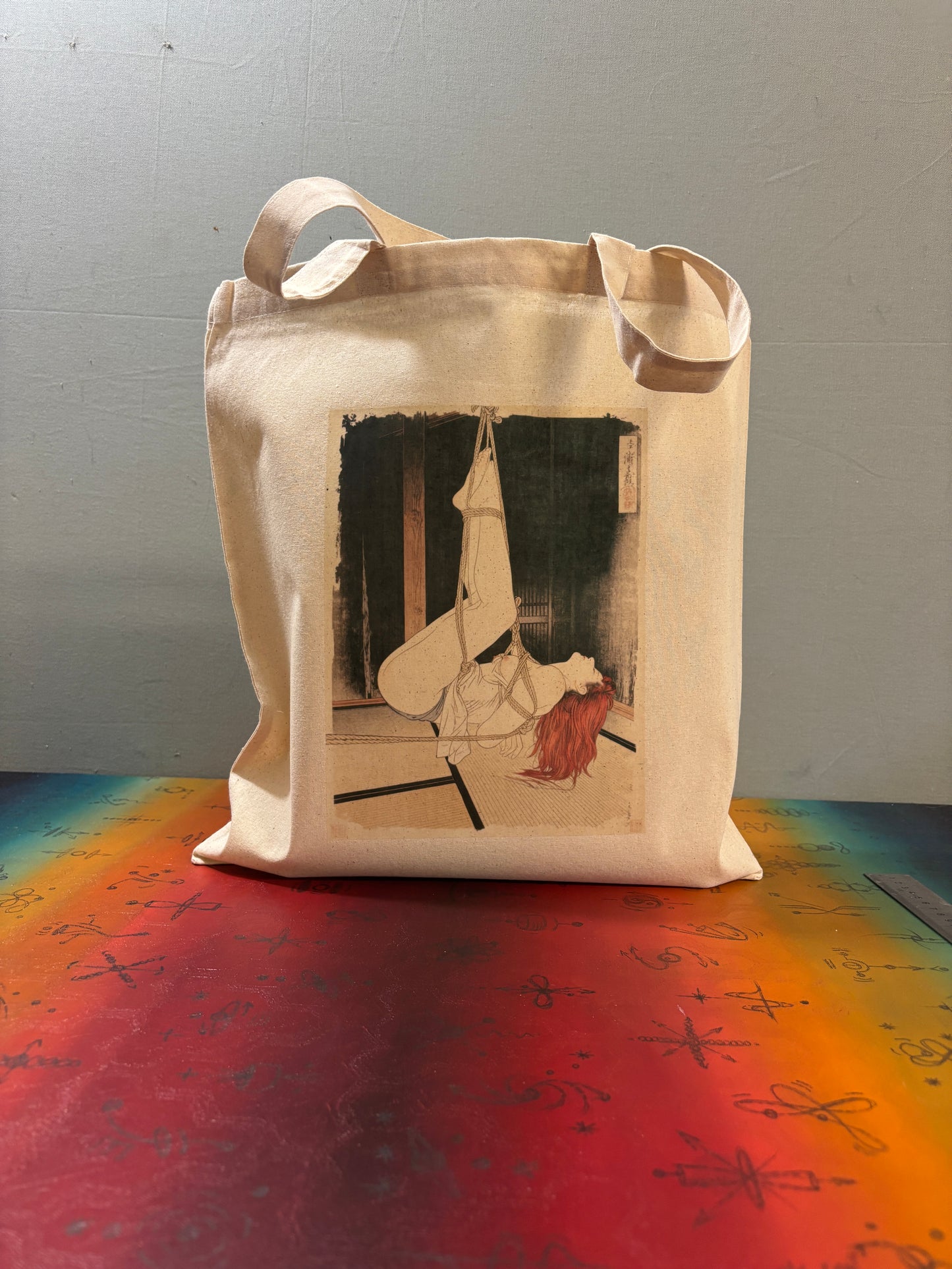 SHIBARI - BUNNY - Retro Tote Bag: 90s Style, Oeko-Tex Cotton