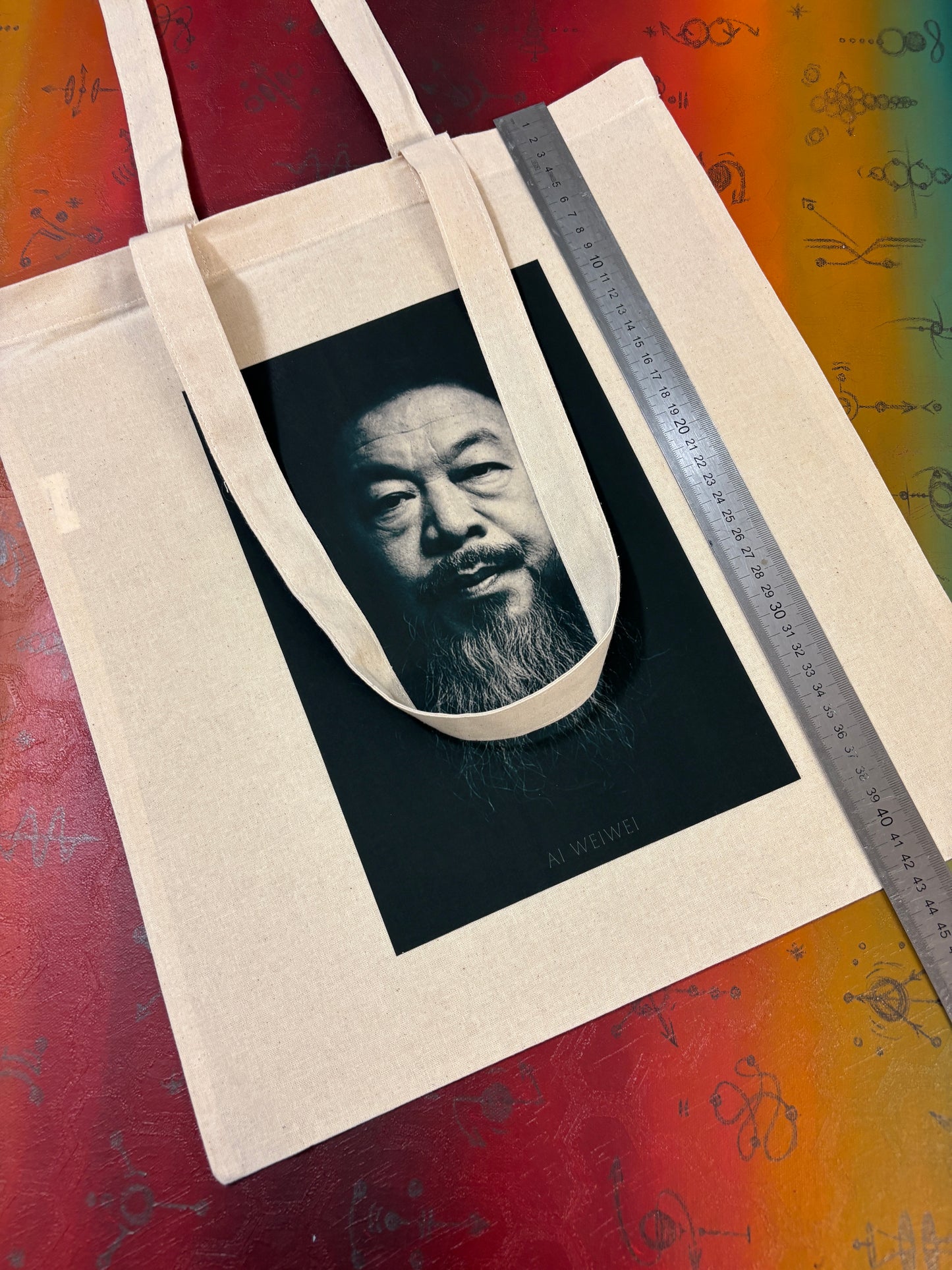 AI WEIWEI - Retro Tote Bag: 90s Style, Oeko-Tex Cotton