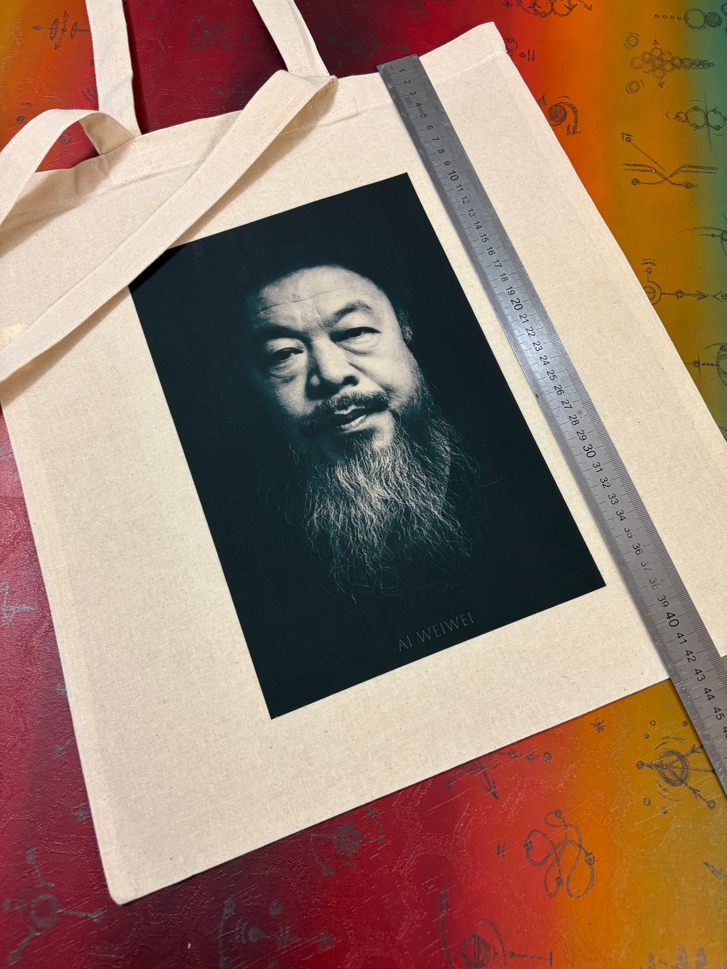 AI WEIWEI - Retro Tote Bag: 90s Style, Oeko-Tex Cotton