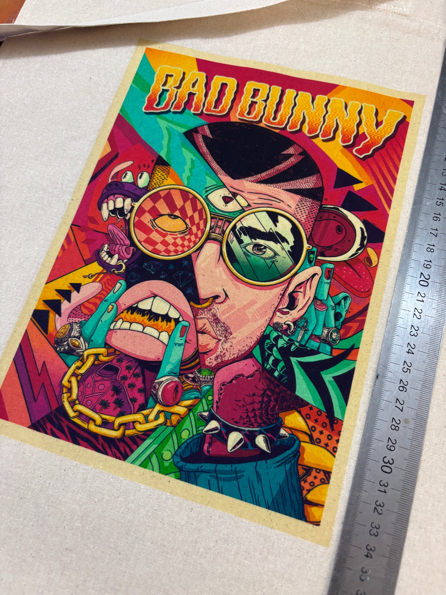 BAD BUNNY - Retro Tote Bag: 90s Style, Oeko-Tex Cotton