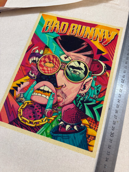 BAD BUNNY - Retro Tote Bag: 90s Style, Oeko-Tex Cotton