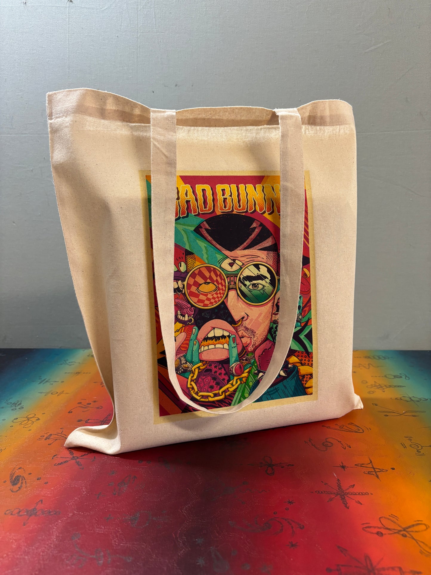 BAD BUNNY - Retro Tote Bag: 90s Style, Oeko-Tex Cotton