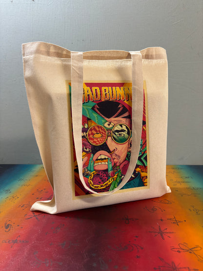 BAD BUNNY - Retro Tote Bag: 90s Style, Oeko-Tex Cotton
