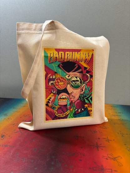 BAD BUNNY - Retro Tote Bag: 90s Style, Oeko-Tex Cotton