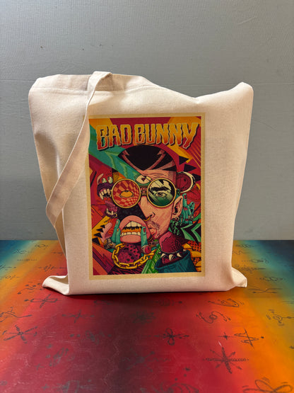 BAD BUNNY - Retro Tote Bag: 90s Style, Oeko-Tex Cotton