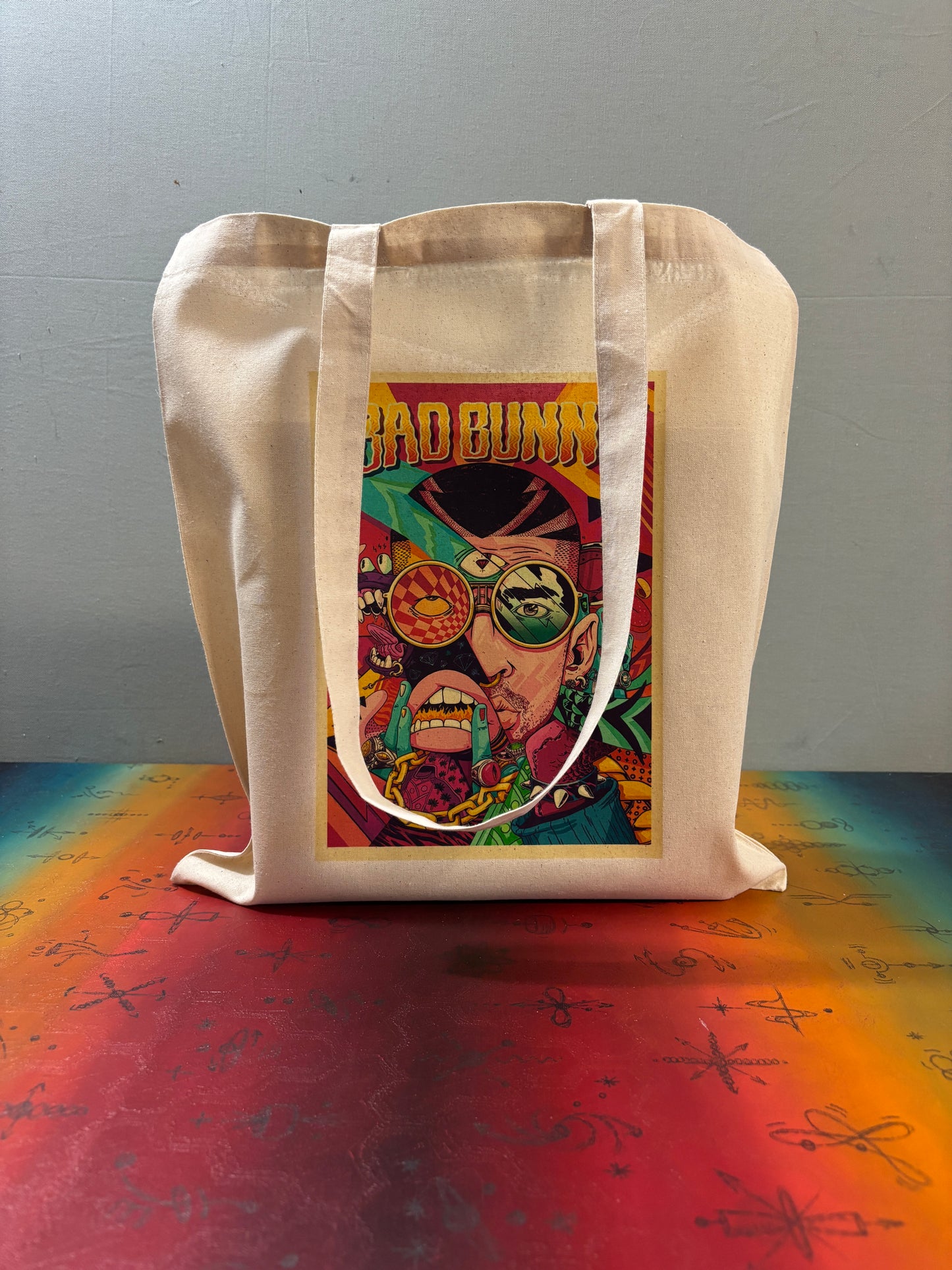 BAD BUNNY - Retro Tote Bag: 90s Style, Oeko-Tex Cotton