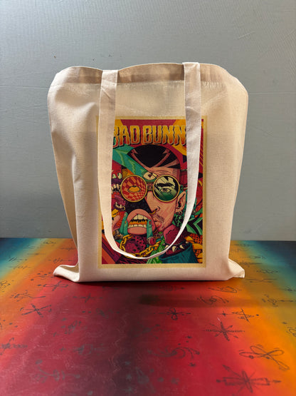 BAD BUNNY - Retro Tote Bag: 90s Style, Oeko-Tex Cotton