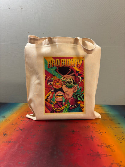 BAD BUNNY - Retro Tote Bag: 90s Style, Oeko-Tex Cotton