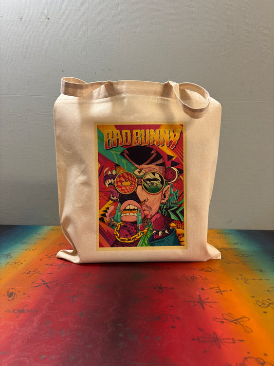 BAD BUNNY - Retro Tote Bag: 90s Style, Oeko-Tex Cotton
