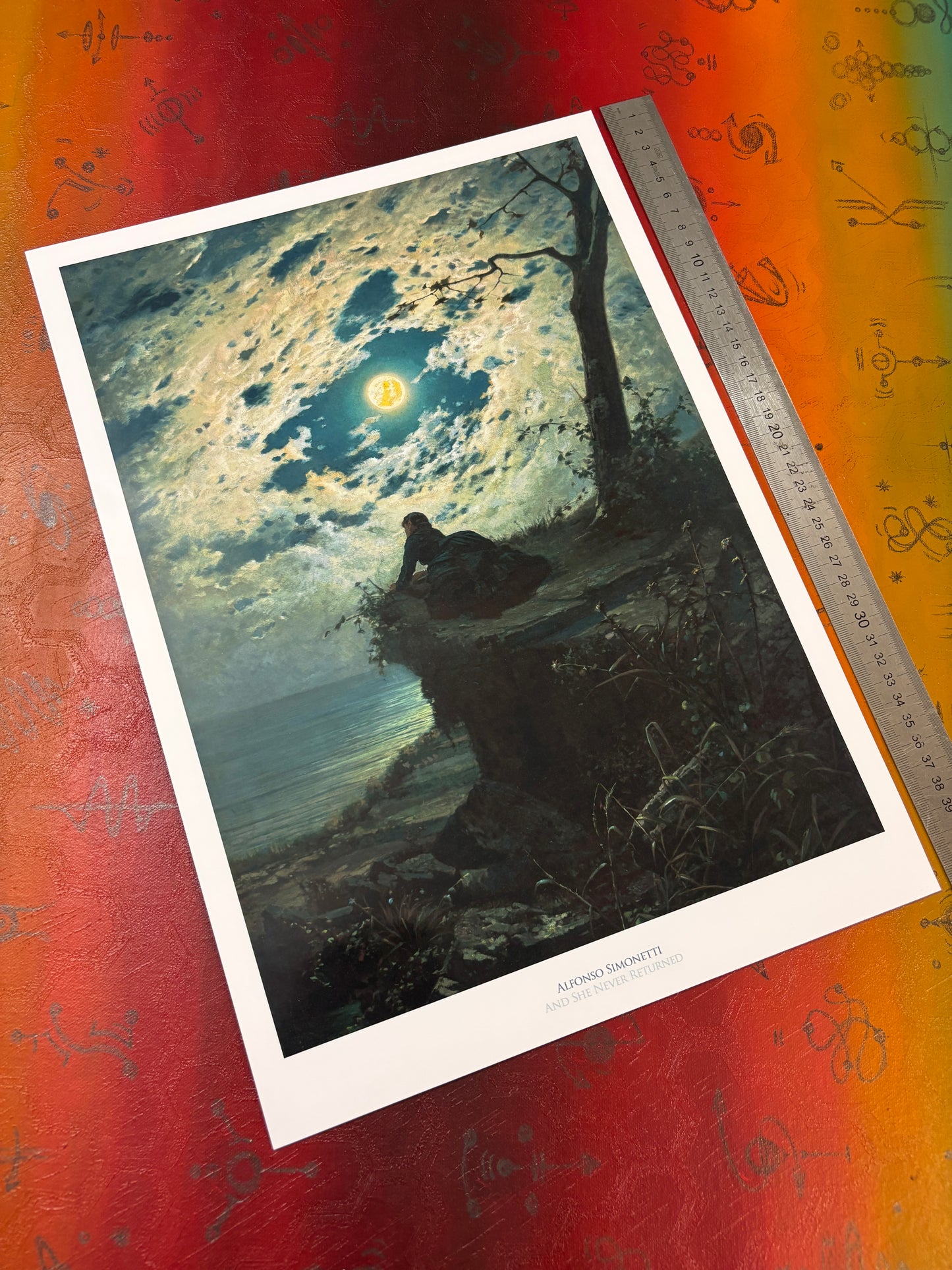 ALFONSO SIMONETTI - AND SHE NEVER RETURNED - Symbios Design Rare Glossy Poster Print