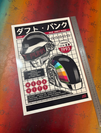 DAFT PUNK - RETRO JAPAN - Symbios Design Rare Glossy Poster Print