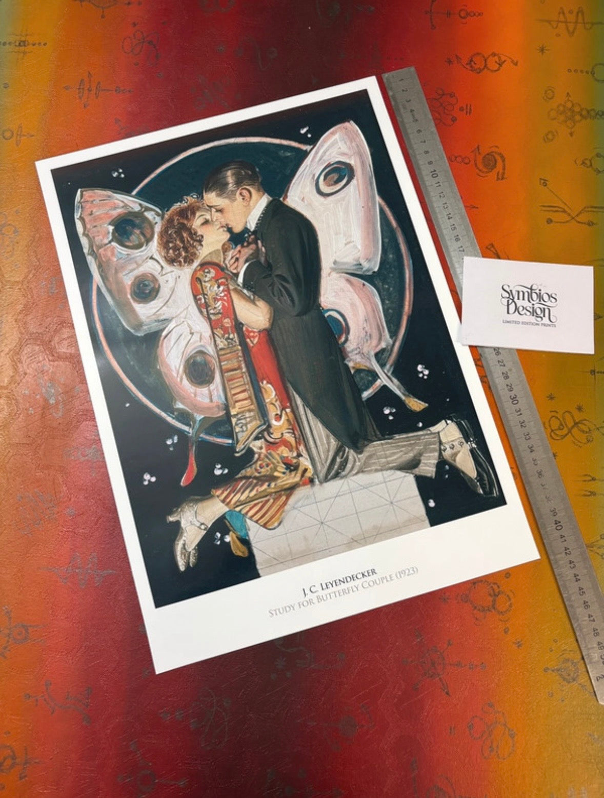 J.C. LEYENDECKER - STUDY FOR BUTTERFLY COUPLE - Symbios Design Rare Glossy Poster Print