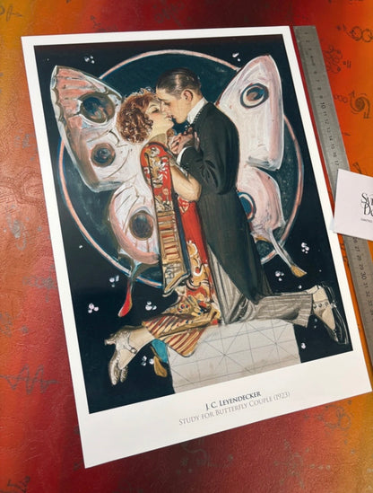 J.C. LEYENDECKER - STUDY FOR BUTTERFLY COUPLE - Symbios Design Rare Glossy Poster Print