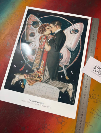 J.C. LEYENDECKER - STUDY FOR BUTTERFLY COUPLE - Symbios Design Rare Glossy Poster Print