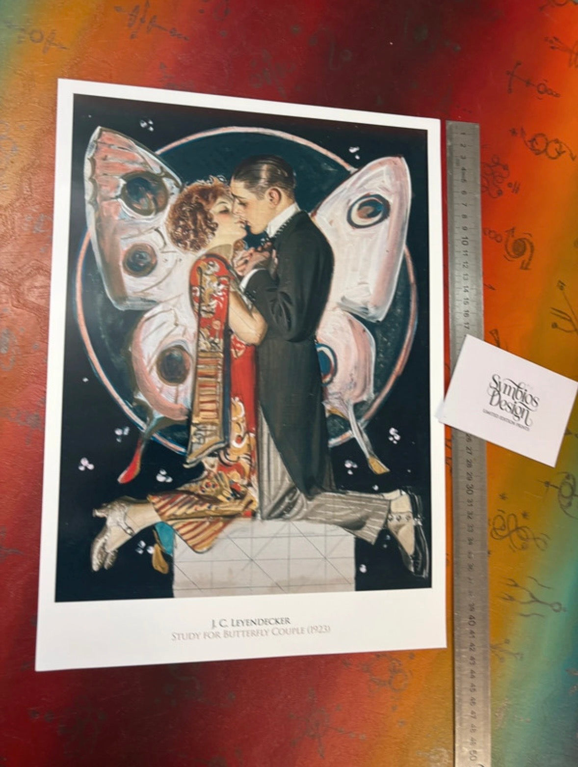 J.C. LEYENDECKER - STUDY FOR BUTTERFLY COUPLE - Symbios Design Rare Glossy Poster Print