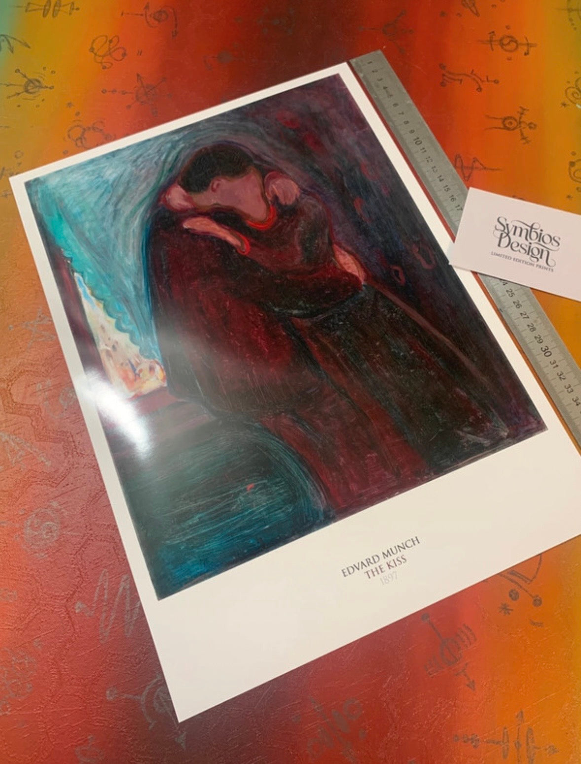 EDVARD MUNCH - THE KISS -  Symbios Design Rare Glossy Poster Print