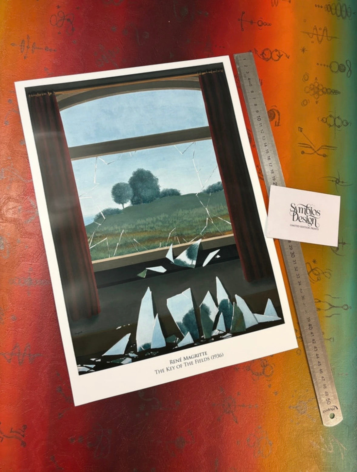 MAGRITTE - THE KEY OF FIELDS - Symbios Design Rare Glossy Poster Print
