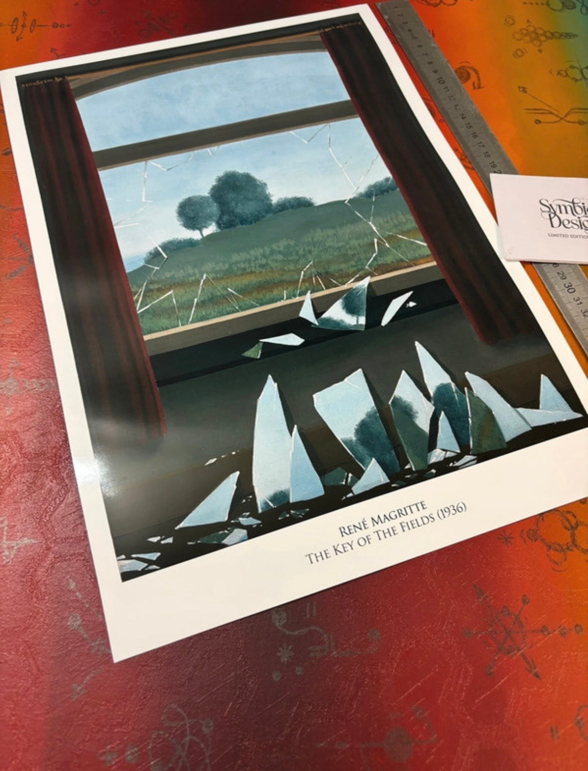 MAGRITTE - THE KEY OF FIELDS - Symbios Design Rare Glossy Poster Print