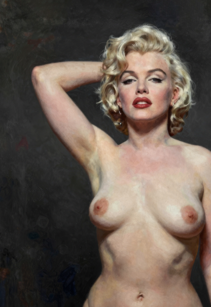 Marilyn Monroe - Classic Nude Figure Art Print, Vintage Pin-Up Style Painting, Retro Beach Wall Art, Figurative Poster (Copy)