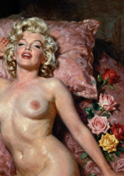 Marilyn Monroe - Classic Nude Figure Art Print, Vintage Pin-Up Style Painting, Retro Beach Wall Art, Figurative Poster (Copy) (Copy)