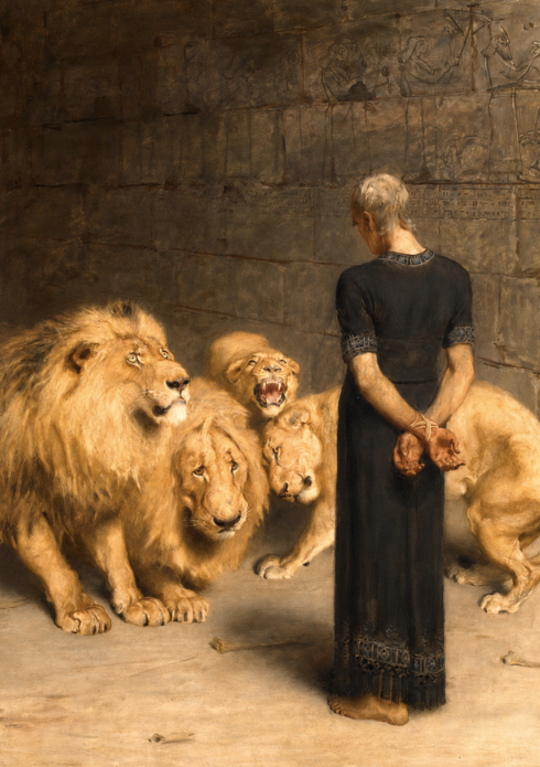 Daniel in the Lions Den (Detail) - Briton Riviere - Symbios Design Rare Glossy Poster Print