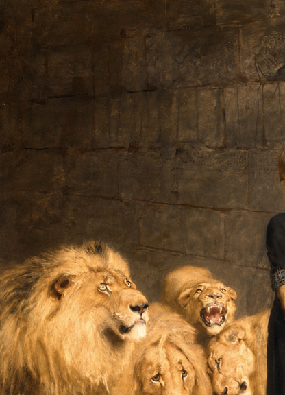 Daniel in the Lions Den (Detail) - Briton Riviere - Symbios Design Rare Glossy Poster Print