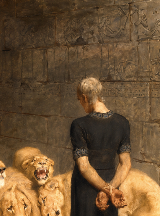 Daniel in the Lions Den (Detail) - Briton Riviere - Symbios Design Rare Glossy Poster Print