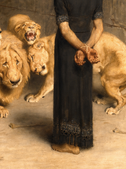 Daniel in the Lions Den (Detail) - Briton Riviere - Symbios Design Rare Glossy Poster Print