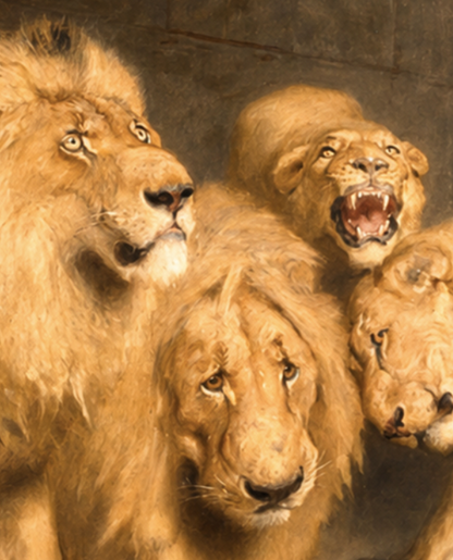 Daniel in the Lions Den (Detail) - Briton Riviere - Symbios Design Rare Glossy Poster Print