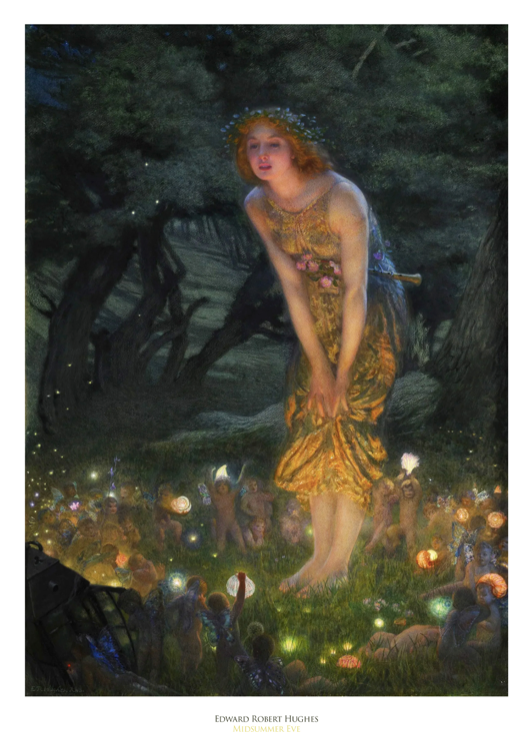 EDWARD ROBERT HUGHES - MIDSUMMER EVE - Symbios Design Rare Glossy Poster Print