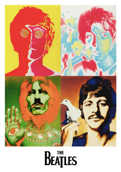 THE BEATLES - POP ART  - Symbios Design Rare Glossy Poster Print