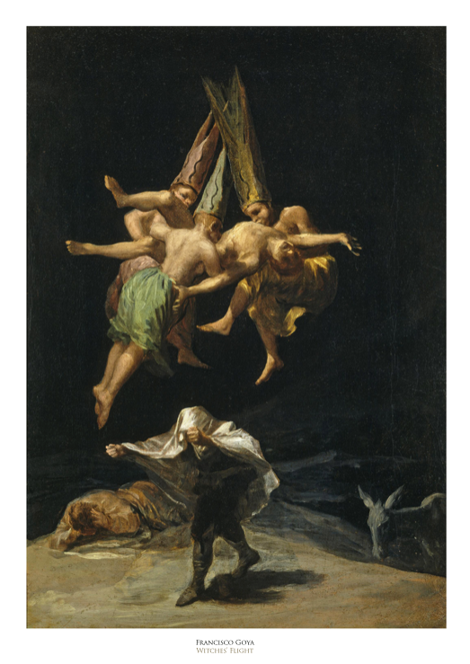 Francisco Goya - Witches' Flight (1798)  - Symbios Design Rare Glossy Poster Print
