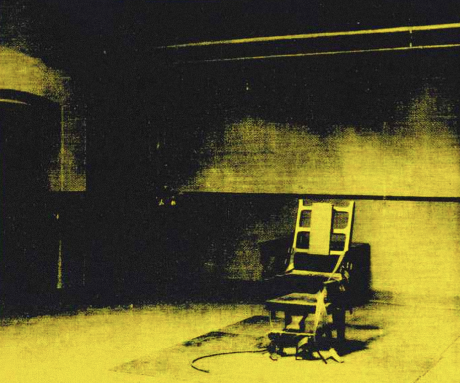 ANDY WARHOL - ELECTRIC CHAIR - YELLOW  - Symbios Design Rare Glossy Poster Print