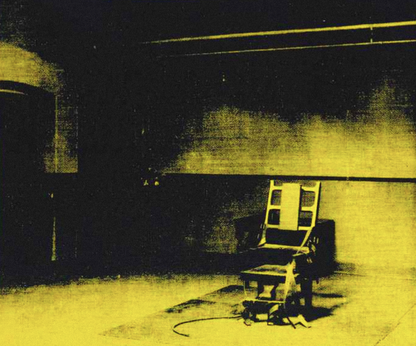 ANDY WARHOL - ELECTRIC CHAIR - YELLOW  - Symbios Design Rare Glossy Poster Print