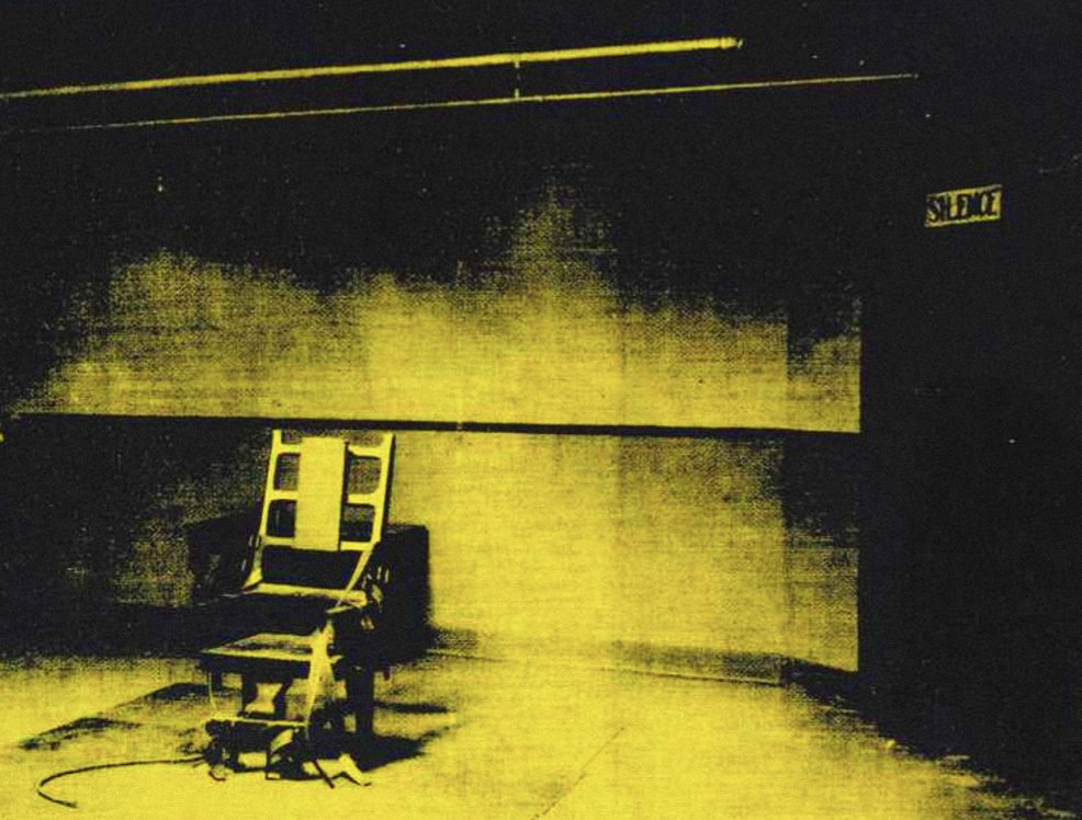 ANDY WARHOL - ELECTRIC CHAIR - YELLOW  - Symbios Design Rare Glossy Poster Print