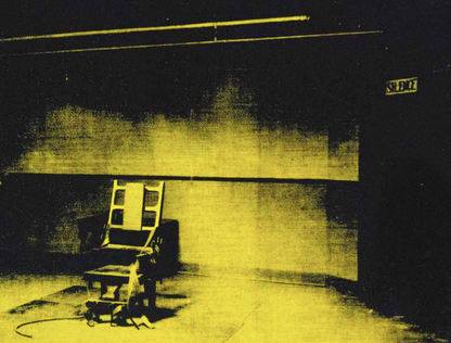 ANDY WARHOL - ELECTRIC CHAIR - YELLOW  - Symbios Design Rare Glossy Poster Print