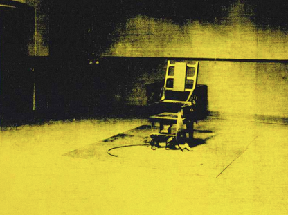 ANDY WARHOL - ELECTRIC CHAIR - YELLOW  - Symbios Design Rare Glossy Poster Print