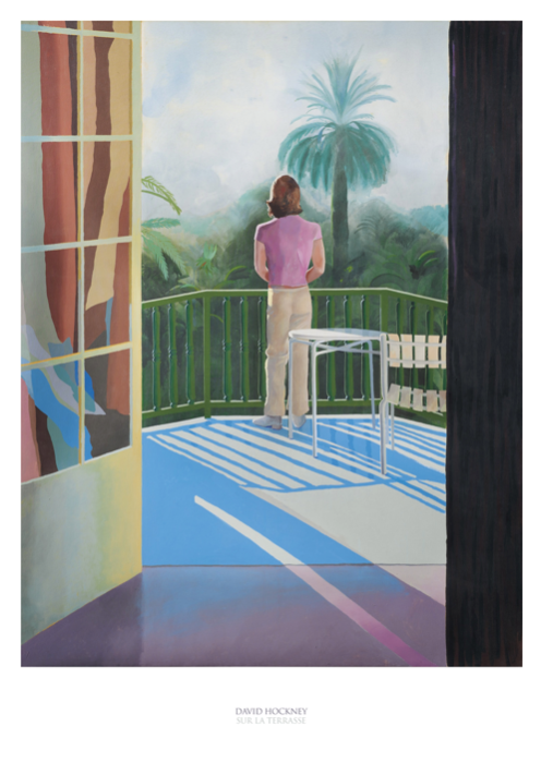 DAVID HOCKNEY - SUR LA TERRACE - Symbios Design Rare Glossy Poster Print