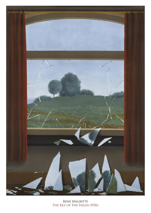 MAGRITTE - THE KEY OF FIELDS - Symbios Design Rare Glossy Poster Print
