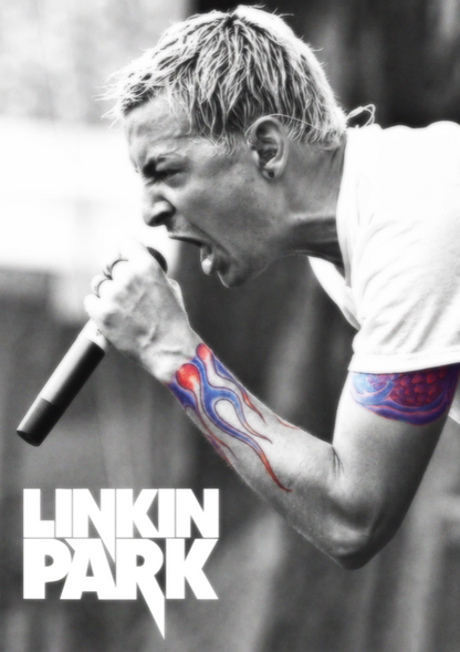 LINKIN PARK - CHESTER BENNINGTON LIVE - Symbios Design Rare Glossy Poster Print