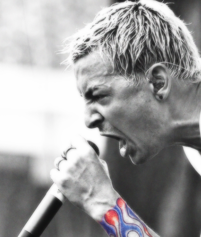 LINKIN PARK - CHESTER BENNINGTON LIVE - Symbios Design Rare Glossy Poster Print