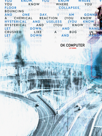 RADIOHEAD - OK COMPUTER - LET DOWN - Symbios Design Rare Glossy Poster Print