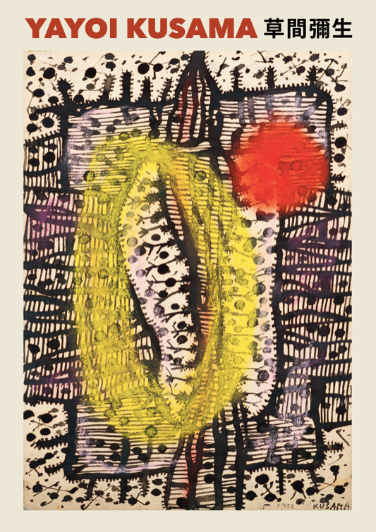 YAYOI KUSAMA - FLOWER 1952 - Symbios Design Rare Glossy Poster Print
