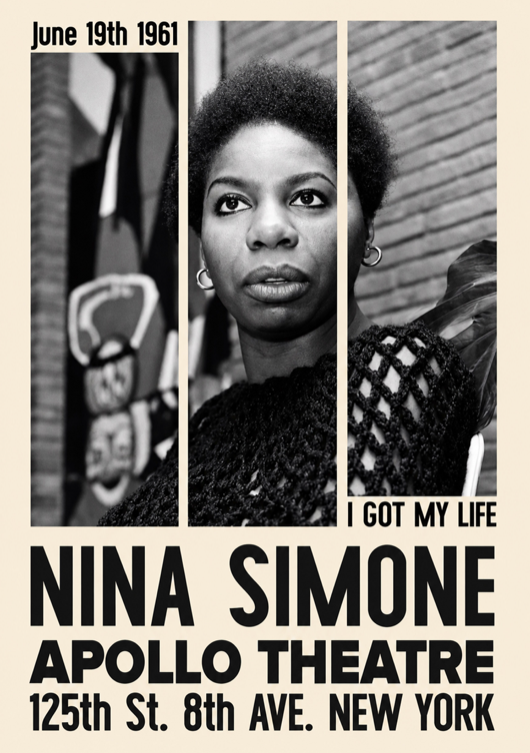 NINA SIMONE - APOLLO THEATRE - Symbios Design Rare Glossy Poster Print