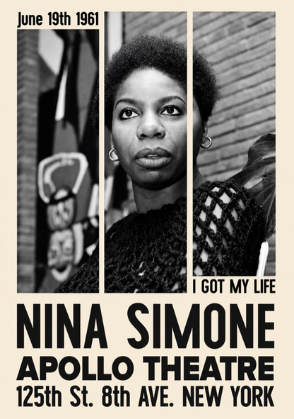 NINA SIMONE - APOLLO THEATRE - Symbios Design Rare Glossy Poster Print